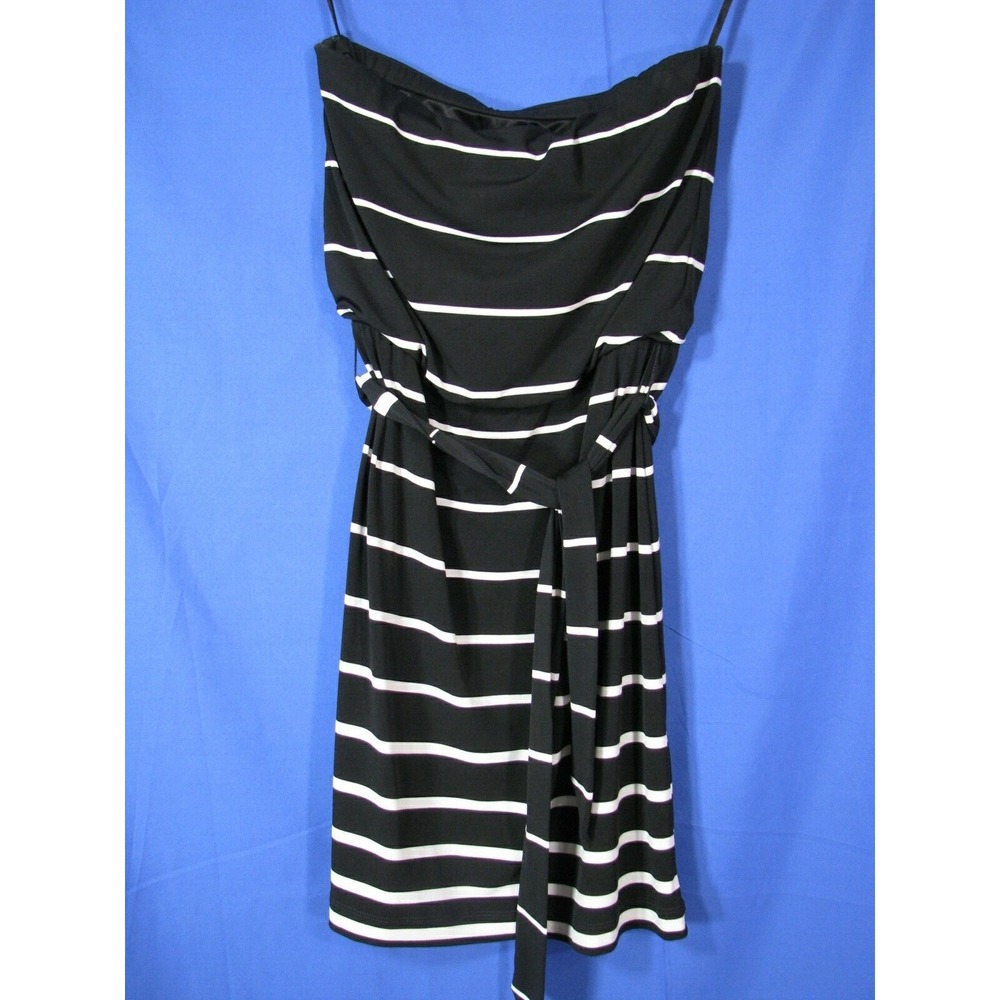 WHITE HOUSE BLACK MARKET Slinky Knit STRAPLESS DRESS Elastic Waist SHIFT sz XXS